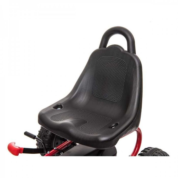 Kart cu Pedale ca NOU pentru Copii 3-6 Ani Racer Air, Scaun Reglabil 2 Pozitii, Frana Rotile din Spate, Schimbator cu Functie Free Wheel, Negru-Rosu