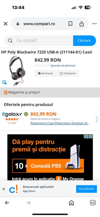 Vand casti plantronics