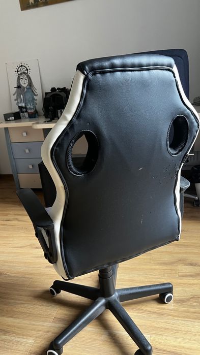 Scaun gaming alb/negru