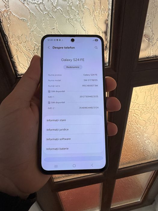 Vand Samsung S24 Fe impecabil 128 GB