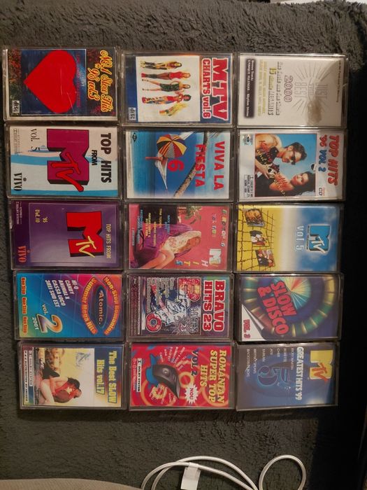 Lot casete audio originale – MTV / Bravo Hits (anii ’90–2000)