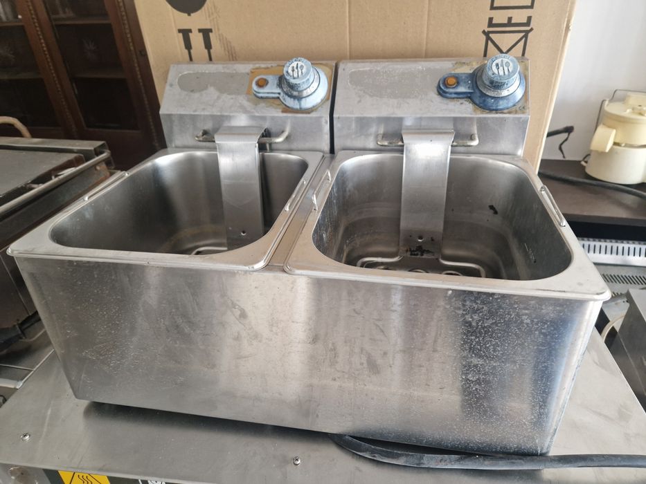 Friteuza electrica de banc, de putere, la 380v, cu robinet