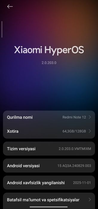 Redmi note 12, 6/128 GB