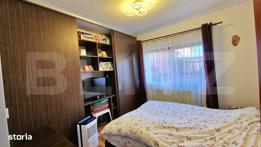 Apartament cu 2 dormitoare, balcon inchis, parter inalt, parcare, zona