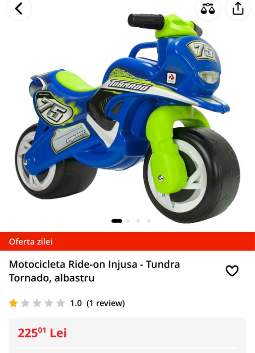 Motocicleta Ride-on Injusa - Tundra Tornado, albastru