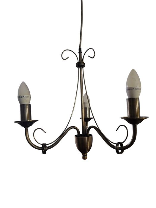 Lustră suspendă cu 3 brațe aurie