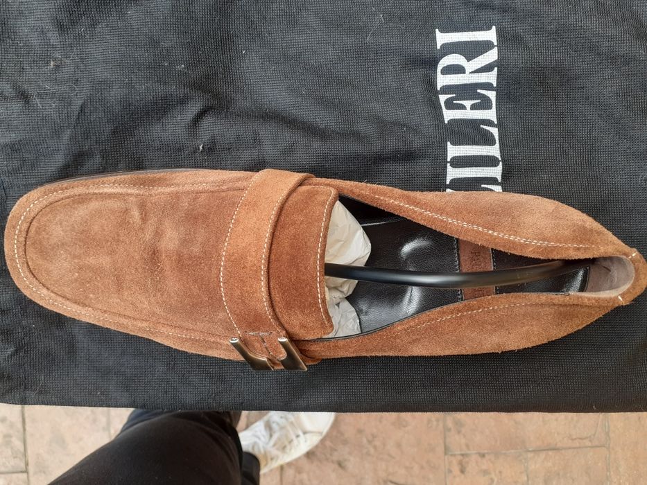Pantofi maro piele întoarsă, bărbătești (Loafers) Pal Zileri, 42