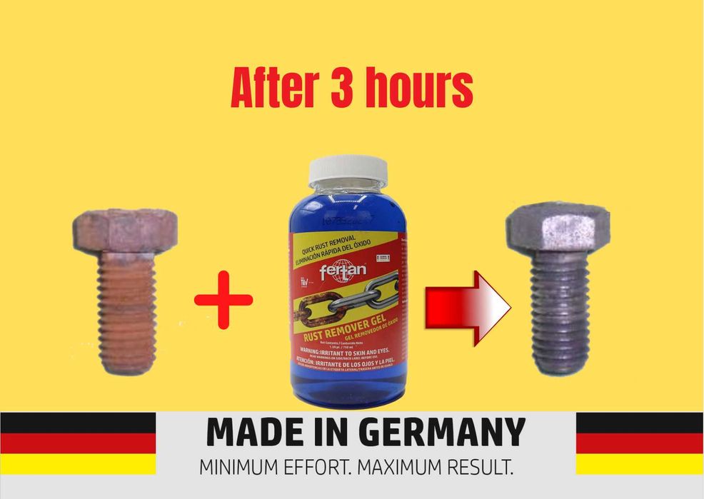 Gel Fedogel curatat coroziunea rugina + Multioil +Rust Off spray