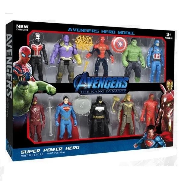 Комплект 10 фигурки с оръжия Avengers Spiderman, Непобедимите