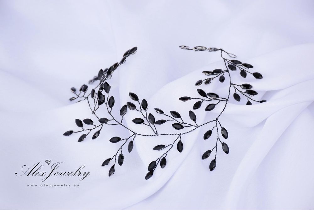 Сватбени бижута - бижута за коса, обеци с кристали