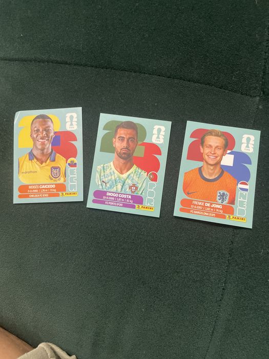 Stickere Fifa World Cup 2026 panini Caicedo,De Jong si Diego Costa.