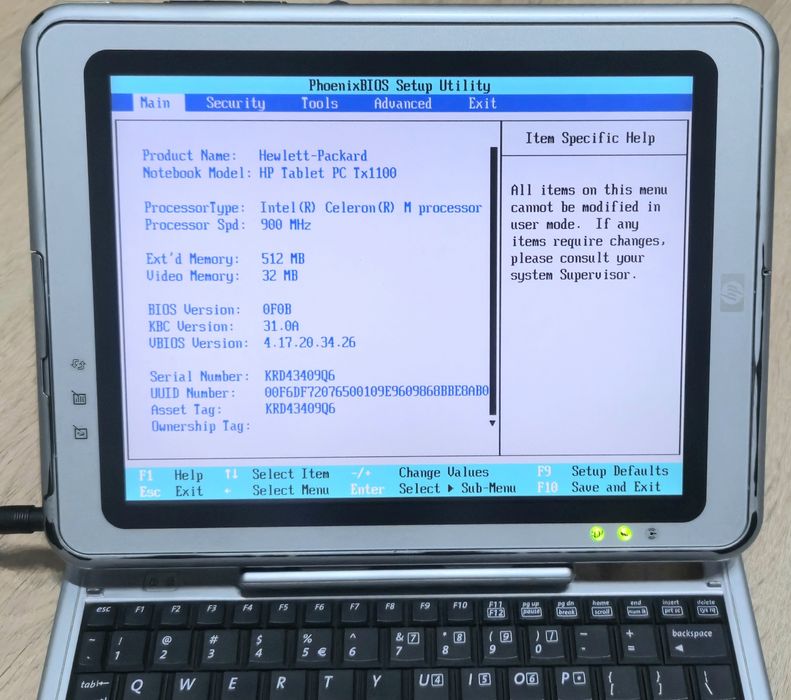 Tableta HP Compaq TC1100