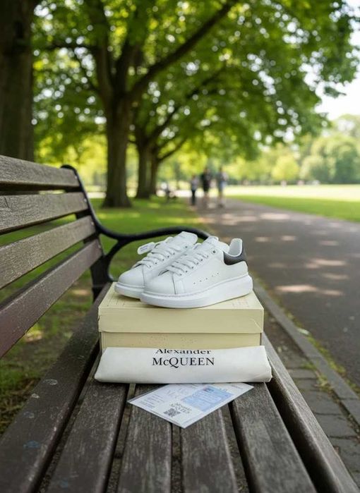 Adidasi Alexander McQueen Alb / Piele Naturala Full Box