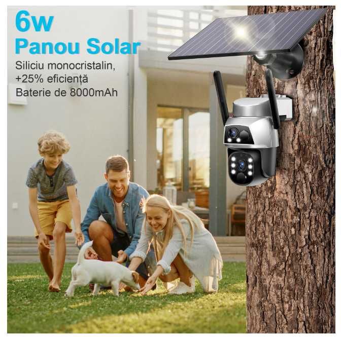 Camera de supraveghere duble Cu panouri Solare si Wi-Fi