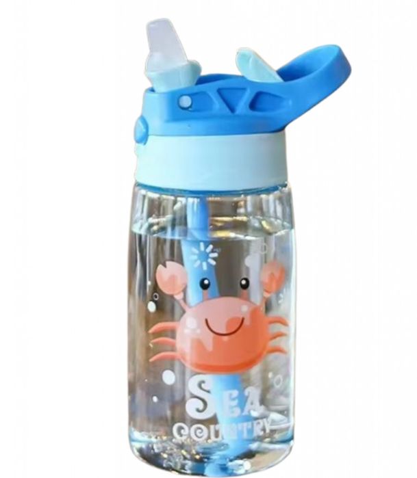 Детска бутилка за вода със сламка 480 мл.
