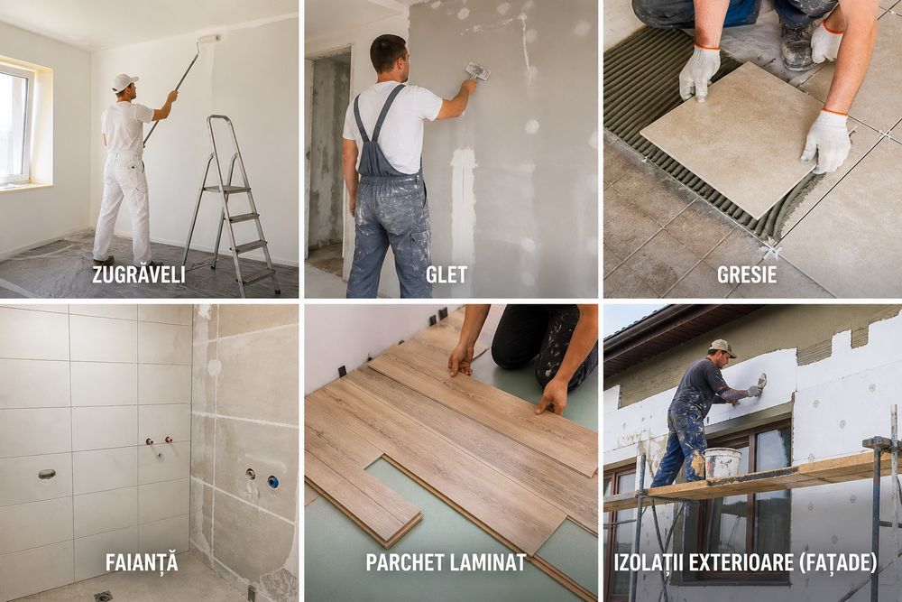 Renovări complete | Zugrav,glet, gresie/faianță, pachet,izolație
