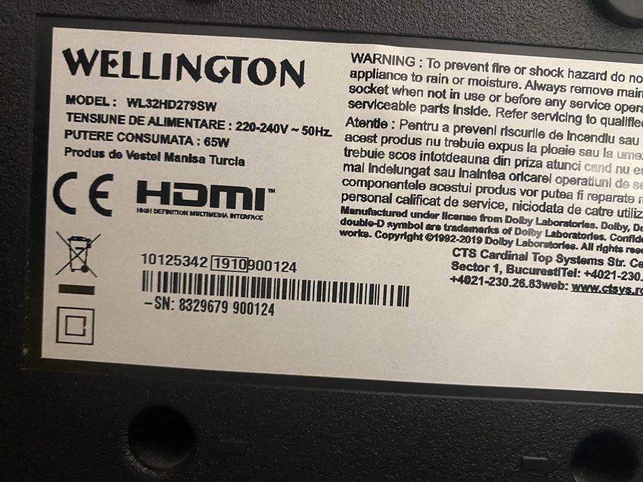 Wellington телевизор