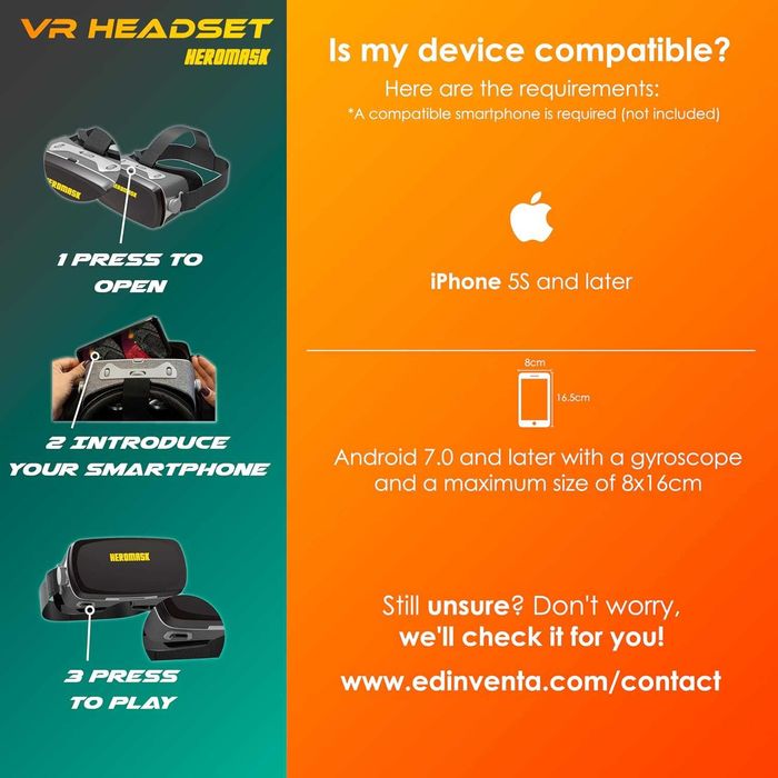 Cască Ochelari VR Heromask Limbi Straine/Matematica-copii,jocuri video