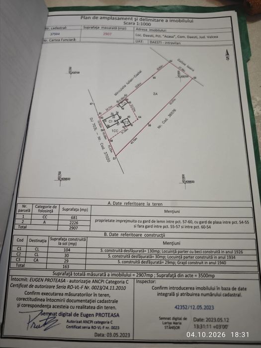 Proprietate Daesti, Calea lui Traian 3500mp + 2 cladiri