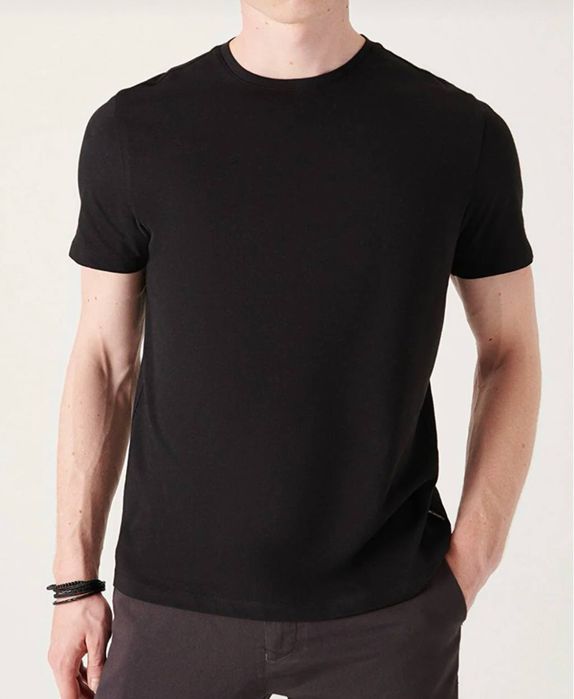 AVVA Мужская футболка цвета зеленый с круглым вырезом