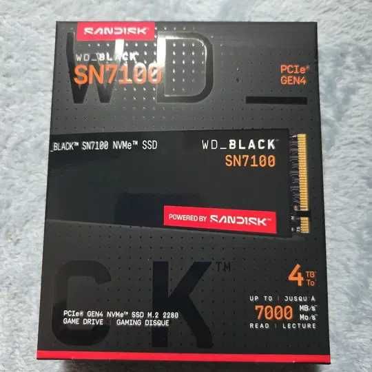 SSD WD Black SN7100 4TB PCI Express 5.0x4 M.2 2280,sigilat
