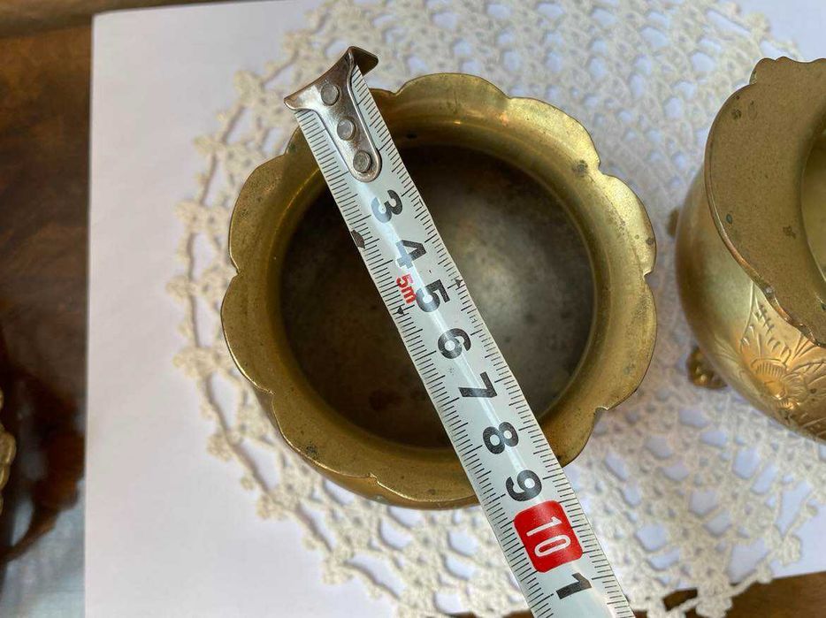 Прекрасен комплект от латиера и захарница от месинг