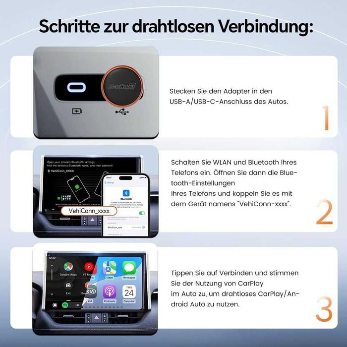 Carlinkit Mini Ultra 3 – безжичен CarPlay и Android Auto адаптер