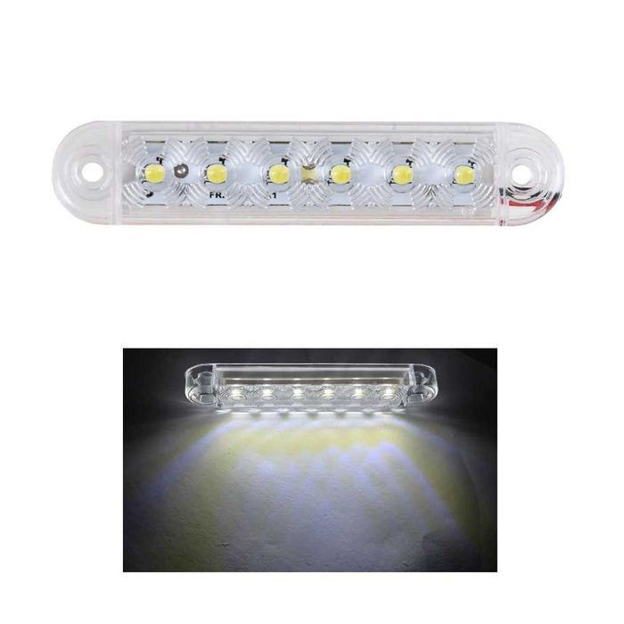 10 БРОЯ LED Бял Габарит с 6 диода за камион ремарке платформа 12V-24V