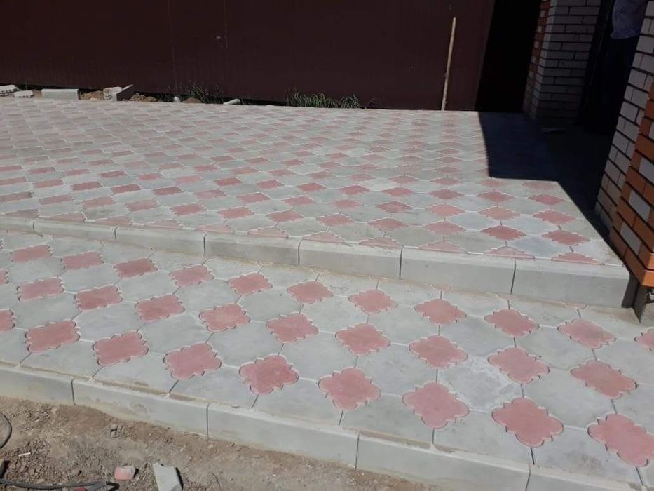 Укладка брусчатки, установка бардюр, брусчатка, бардюр, поребрика ...