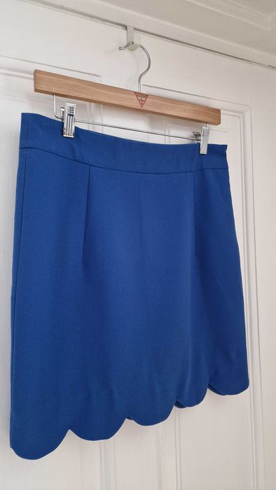 Fustă albastră elegantă Dabuwawa | talie înaltă | tiv ondulat |