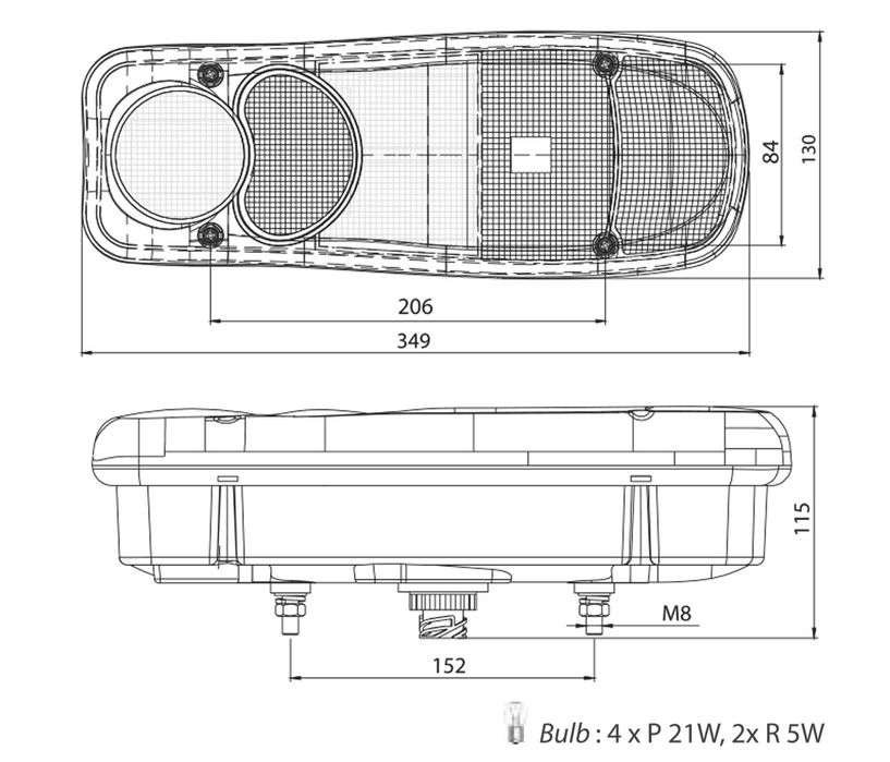 Стопове Стоп Задни Светлини Е4 RENAULT PREMIUM MIDLUM 2000 - 2005
