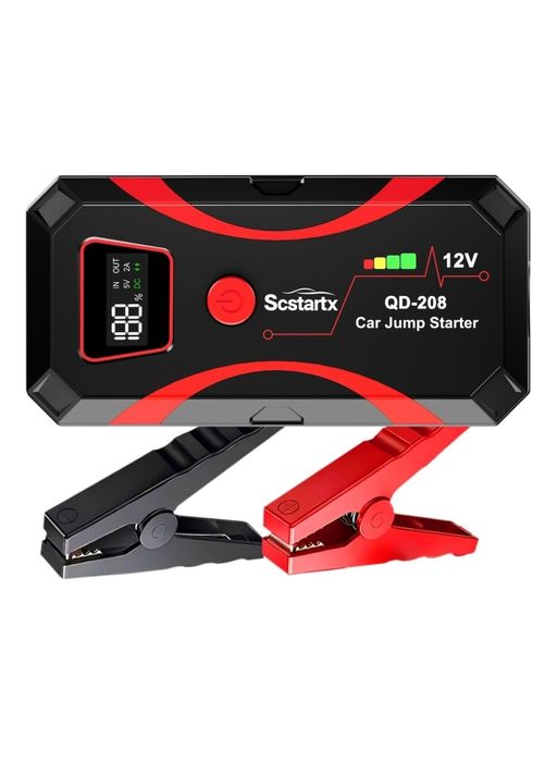 Преносим стартер за кола, 2000A, power bank USB x2, LED фенерче с 3 режима