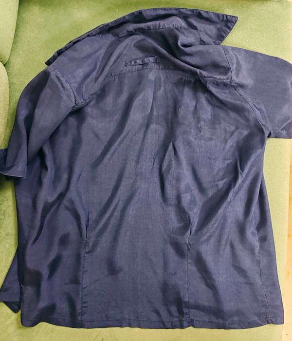 Cămașă bleumarin satinat Navy, model utility - MORE - Mărimea 42