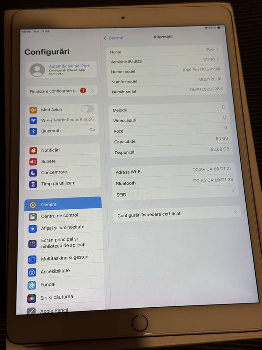 Apple iPad Pro 10.5-inch Wi-Fi 64GB Rose Gold