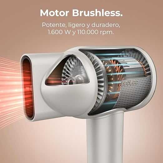 Сешоар Cecotec DryGlam Waves Champagne безчетков мотор 1600W 4в1