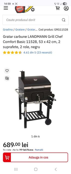 Grătar pe cărbuni Landmann Grill Chef Comfort Basic - stare excelentă