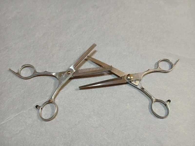 Foarfece profesionale de tuns parul Set argintiu