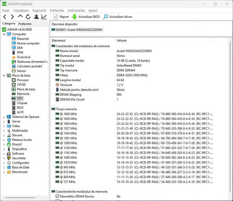 Memorie pc Mushkin 16gb ddr4,3200MHz,