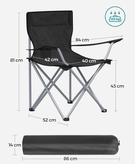 Комплект от 2 сгъваеми къмпинг стола