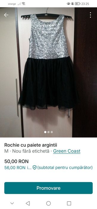 Rochie copii cu paiete argintii