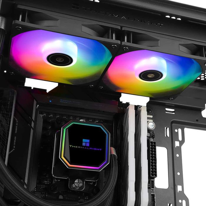 Cooler CPU lichid Thermalright Frozen Prism 240 ARGB Black ventilator PWM ARGB 120mm,Cold Row 240 Negru,AMD AM4 AM5,Intel LGA1700 1150 1151 1200 2011