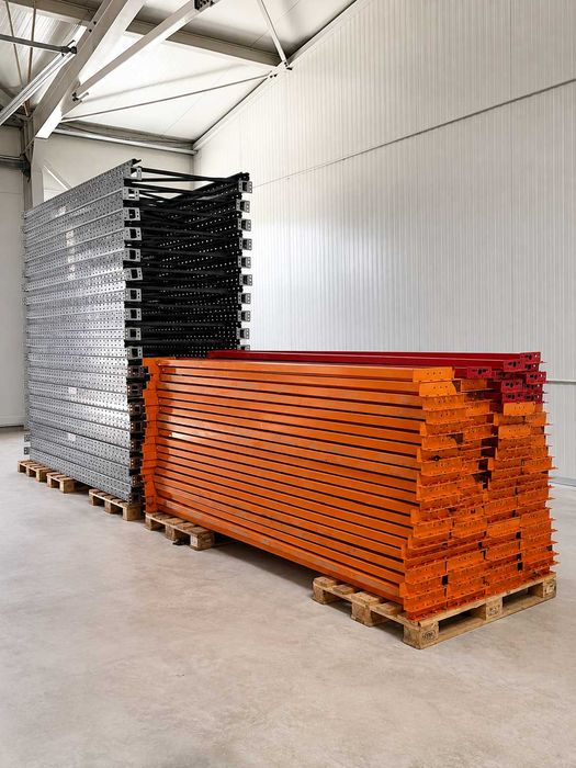 Rafturi Metalice Paleti Heavy Duty – 82 traverse x 2.70 m + Rame + Polite – Set Complet Depozit Pana In 600 mp
