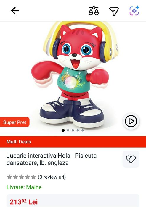 Jucarie interactiva Hola - Pisicuta dansatoare, engleza
