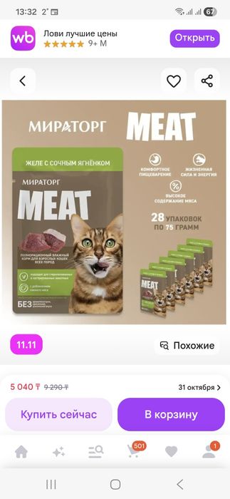 Корм для котов Мираторг