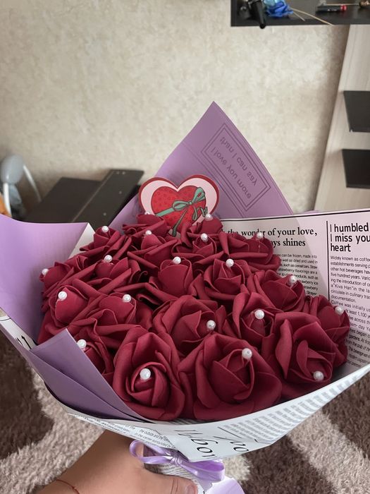 Букети от рози от фоамени и сатенени рози!