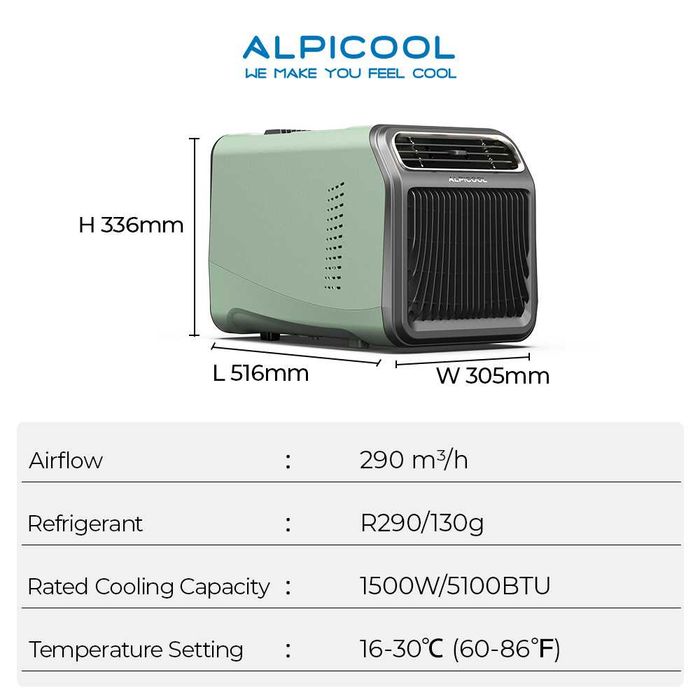 Alpicool Преносим мобилен авто климатик 100-240V/48v