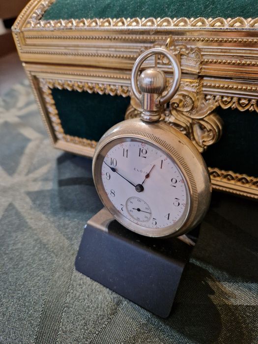 Топ-Уникален антикварен  американски джобен часовник ELGIN