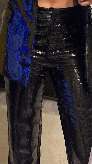 Pantaloni cu paiete negre Nympha Clothing