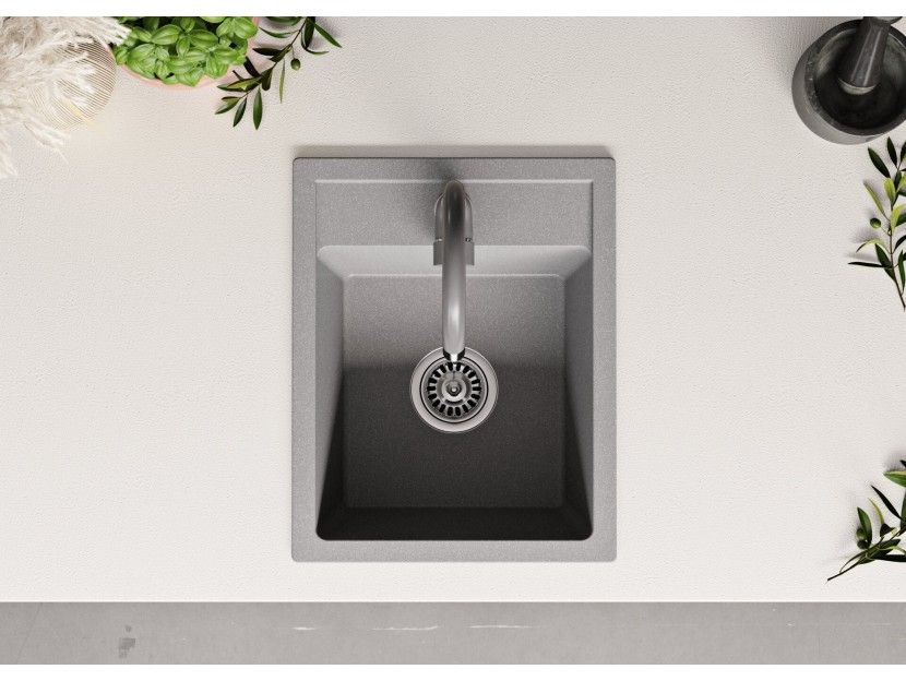 Гранитна Мивка за Кухня модел РИГА - Сива - Антибактериална