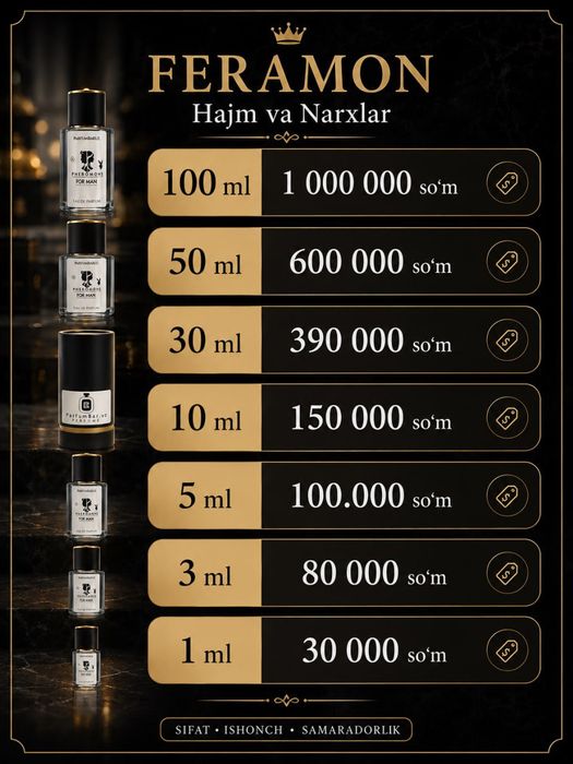 Original feramon 1 ml dan 100 ml gacha Ayollar va erkaklar uchun